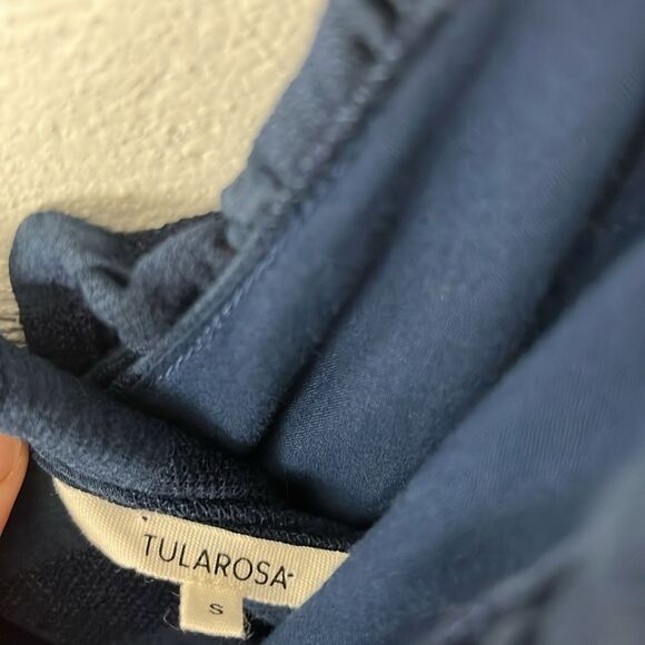 Tularosa Revolve women’s Florence navy striped ruffle cropped jumpsuit size S - Picture 3 of 8